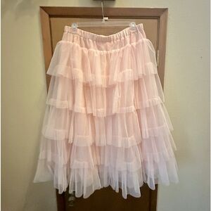 Atlantic Pacific Blair Edie pink tulle ruffle skirt xl 14 16 18 20 22 plus size